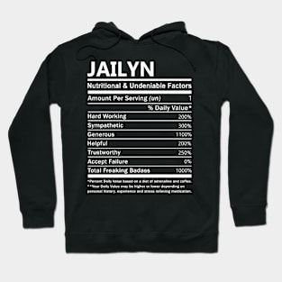 Jailyn Name T Shirt - Jailyn Nutritional and Undeniable Name Factors Gift Item Tee Hoodie
